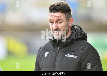 Featherstone, England - 18. Februar 2024 - Chris Thorman Trainer von Newcastle Thunder. Rugby League 1895 Cup, Newcastle Thunder gegen Wakefield Trinity im Millenium Stadium, Featherstone, UK Dean Williams Stockfoto