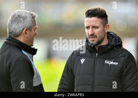 Featherstone, England - 18. Februar 2024 - Chris Thorman Trainer von Newcastle Thunder. Rugby League 1895 Cup, Newcastle Thunder gegen Wakefield Trinity im Millenium Stadium, Featherstone, UK Dean Williams Stockfoto