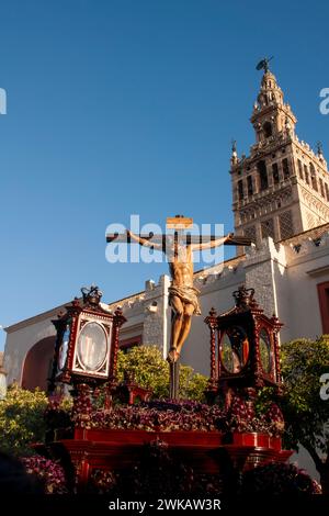 Passage des Christus der Stiftung der Bruderschaft der Negritos, Karwoche in Sevilla Stockfoto