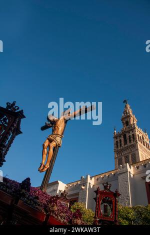 Passage des Christus der Stiftung der Bruderschaft der Negritos, Karwoche in Sevilla Stockfoto