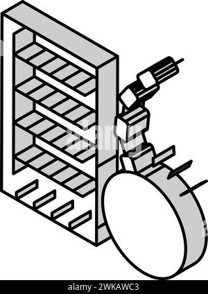 Hochhaus Wolkenkratzer Abriss isometrische Icon Vektor Illustration Stock Vektor