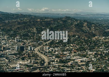 Aus der Vogelperspektive auf die Hügel in Los Angeles, Kalifornien. Hochwertige Fotos Stockfoto