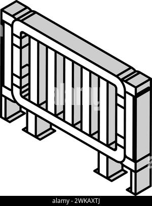 Zaun des Musikkonzerts isometrische Icon Vektor Illustration Stock Vektor