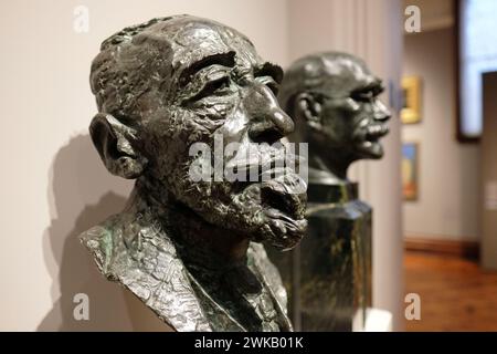 Büste von Joseph Conrad polnischer britischer Schriftsteller und Schriftsteller in der National Portrait Gallery London UK vom Bildhauer Sir Jacob Epstein Stockfoto