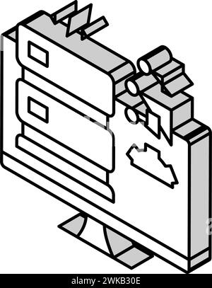 Abbildung des isometrischen Symbolvektors der Serversoftware Stock Vektor