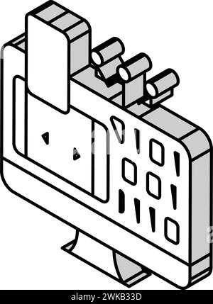 Illustration isometrischer Symbolvektorgrafik der Programmiersoftware Stock Vektor