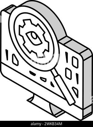 Isometrische Symbolvektorgrafik der Open-Source-Software Stock Vektor