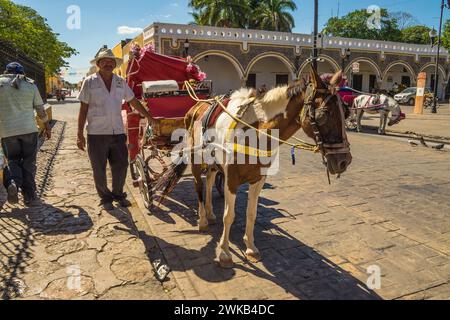 Izamal, Yucatan, Mexiko „die gelbe Stadt“ Stockfoto