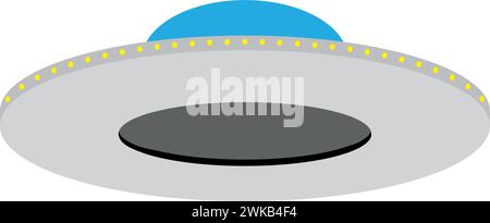 Isoliertes UFO-Raumschiff-Symbol Vektor Stock Vektor