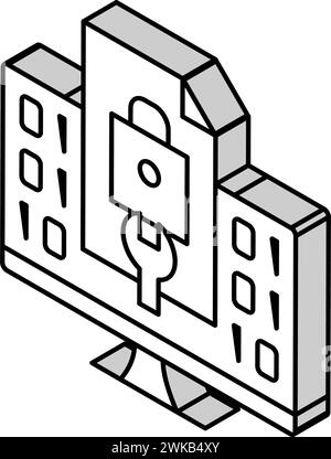 Abbildung des isometrischen Symbolvektors der Closed Source-Software Stock Vektor