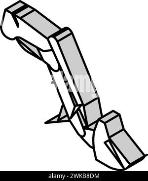 Illustration des Isometrischen Symbols des Frontladers für das landwirtschaftliche Werkzeug Stock Vektor