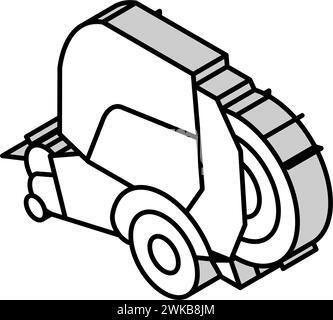 Illustration des Isometrischen Symbols des Ballenpressenbetriebs Stock Vektor