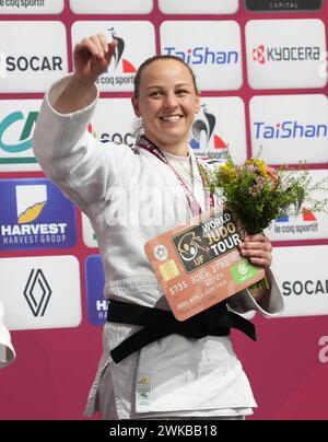 PINOT MARGAUX of FRANCE PODIUM beim Grand Slam 2024, IJF Judo am 3. Februar 2024 in der Accor Arena in Paris, Frankreich - Foto Laurent Lairys / DPPI Stockfoto