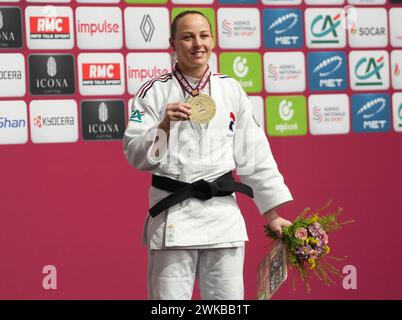 PINOT MARGAUX of FRANCE PODIUM beim Grand Slam 2024, IJF Judo am 3. Februar 2024 in der Accor Arena in Paris, Frankreich - Foto Laurent Lairys / DPPI Stockfoto