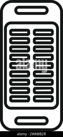 Kleines Sonnenkollektor Symbol Konturvektor. Zelle der Dachleuchte. Ladezustand Stock Vektor