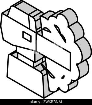 Beschlagen gegen fliegende Schädlinge isometrische Iconvektor-Illustration Stock Vektor