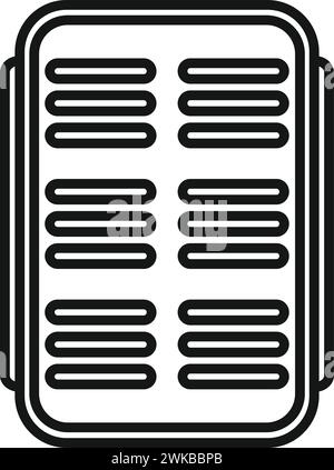Kleines Sonnenkollektor Symbol Konturvektor. Sonnenregler des Reglers. Elektrische Anordnung Stock Vektor
