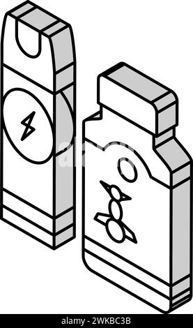 Insektizid chemische Flüssigkeit Sprayer und Flasche isometrische Icon Vektor Illustration Stock Vektor