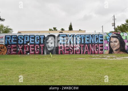 Wandgemälde im Wynwood Art District in Miami, FL33127, USA. Stockfoto