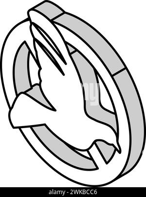 Illustration des isometrischen Symbols der Vogelsteuerung Stock Vektor