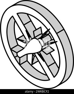 Silverfish Behandlung isometrische Symbol Vektor Illustration Stock Vektor