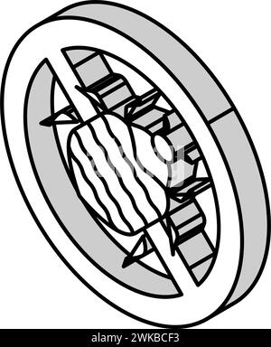 Teppichkäfer Behandlung isometrische Symbol Vektor Illustration Stock Vektor