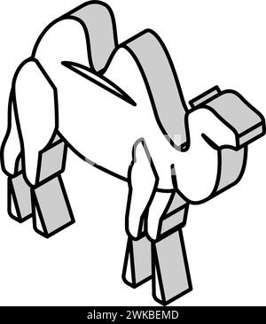 Kameltier im Zoo isometrische Icon Vektor Illustration Stock Vektor