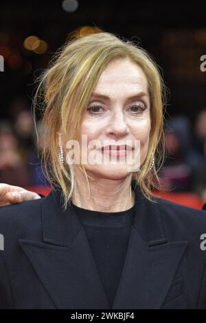 Berlin, Deutschland. Februar 2024. Isabelle Huppert nahm am 19. Februar 2024 am Les Gens d'A Cote (My New Friends) Photocall während des 74. Internationalen Filmfestivals Berlinale Berlin im Grand Hyatt Hotel in Berlin Teil. Foto: Aurore Marechal/ABACAPRESS.COM Credit: Abaca Press/Alamy Live News Stockfoto