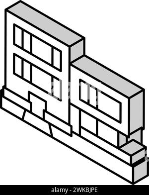 Zeitgenössisches Haus isometrische Ikonen Vektor-Illustration Stock Vektor