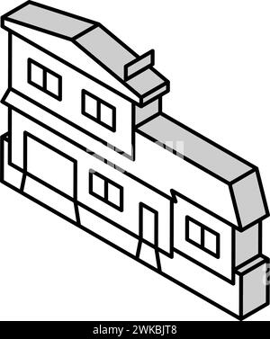 Abbildung des isometrischen Symbols des Hauses auf geteilter Ebene Stock Vektor