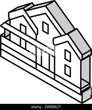 Abbildung des isometrischen Symbols für das Cottage House Stock Vektor