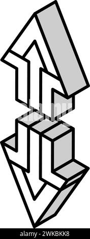 Abbildung des isometrischen Symbols mit Pfeillauf Stock Vektor