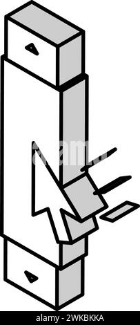 Illustration des isometrischen Symbols für Computerscrollen Stock Vektor