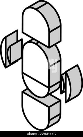 Dünne transparente Bildlauf-isometrische Symbolvektorgrafik Stock Vektor