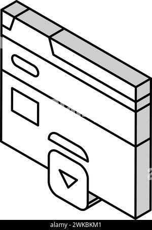 Isometrische Symbolvektorgrafik für Website-Bildlauf Stock Vektor