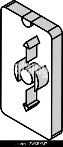 Isometrische Symbolvektorgrafik des mobilen Bildlaufs Stock Vektor