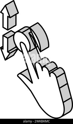 Handlauf-Isometrie-Symbol-Vektorillustration mit Gestensteuerung Stock Vektor