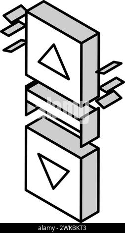 Klicken Sie auf Bildlauf isometrischer Symbolvektorgrafik Stock Vektor