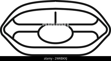 Übung Mund sprechendes Symbol Umrissvektor. Verbale Betreuung. Diktion-Idiom-Wort Stock Vektor