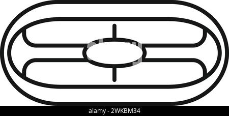 Konturvektor des Symbols für die Zungenstütze. Gelenkübung. Übung lernen Stock Vektor