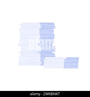 Stapel von Papierdokumenten, zwei unorganisierte Stapel von unordentlichen Seiten Vektorillustration Stock Vektor