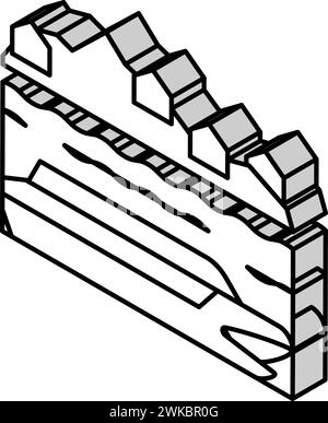 Isometrische Ikonen-Vektorillustration auf flussfahrt Stock Vektor