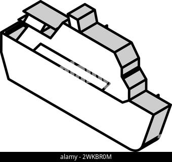 karibik Kreuzfahrt isometrische Symbol Vektor Illustration Stock Vektor