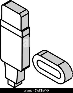 usb-Typ c isometrische Symbolvektorgrafik Stock Vektor
