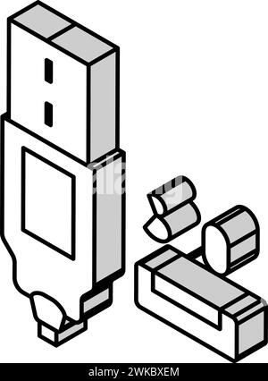 usb 3,0 isometrische Symbolvektorgrafik Stock Vektor