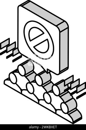 Isometrische Symbolvektorillustration für Gegenspiel-Personen Stock Vektor