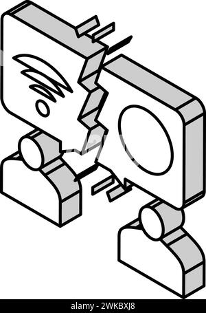 Illustration des isometrischen Symbols für digitale Teilung Stock Vektor