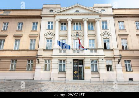 Kroatisches Parlamentsgebäude auf dem Markusplatz, Zagreb, Kroatien. Stockfoto