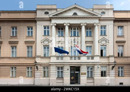 Kroatisches Parlamentsgebäude auf dem Markusplatz, Zagreb, Kroatien. Stockfoto