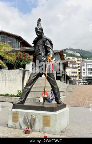 Gedenkstätte für Freddie Mercury, 1946, 1991, am Quai de la Rouvenaz, Montreux, Kanton Waadt, Schweiz Stockfoto